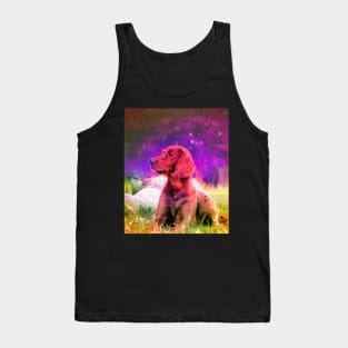 Cute Irish Setter Dog In Space Tank Top